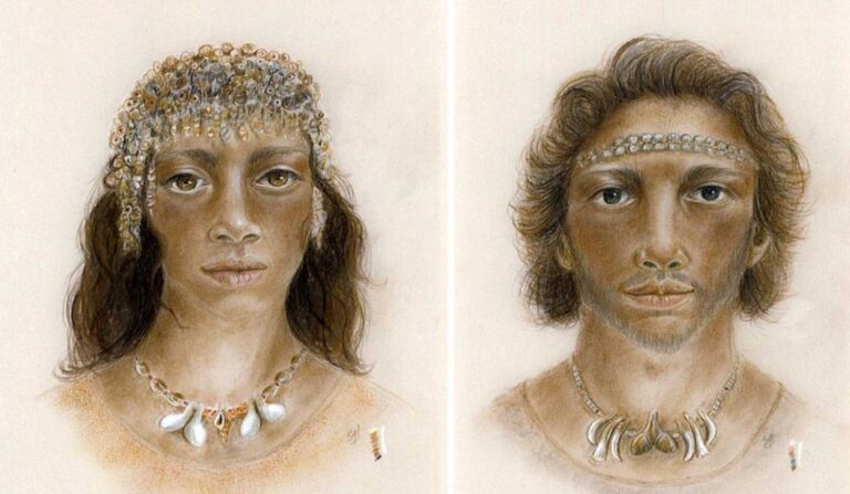 Носители граветтской культуры и их украшения в представлении художника / © Sylvaine Jacquinot