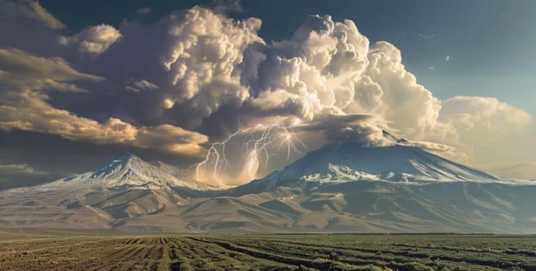 Вулканические молнии признали возможной причиной возникновения жизни / © Midjourney