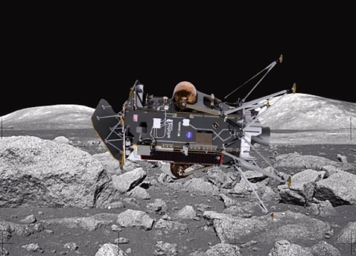 Положение «Одиссея» на Луне в представлении художника / © X