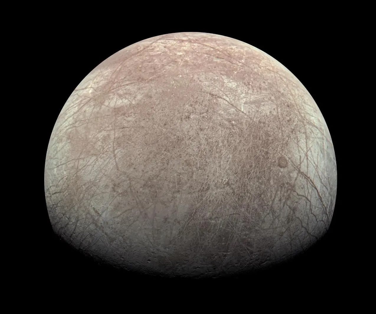 Изображение Европы, составленное из нескольких фото / © NASA, Kevin M. Gill