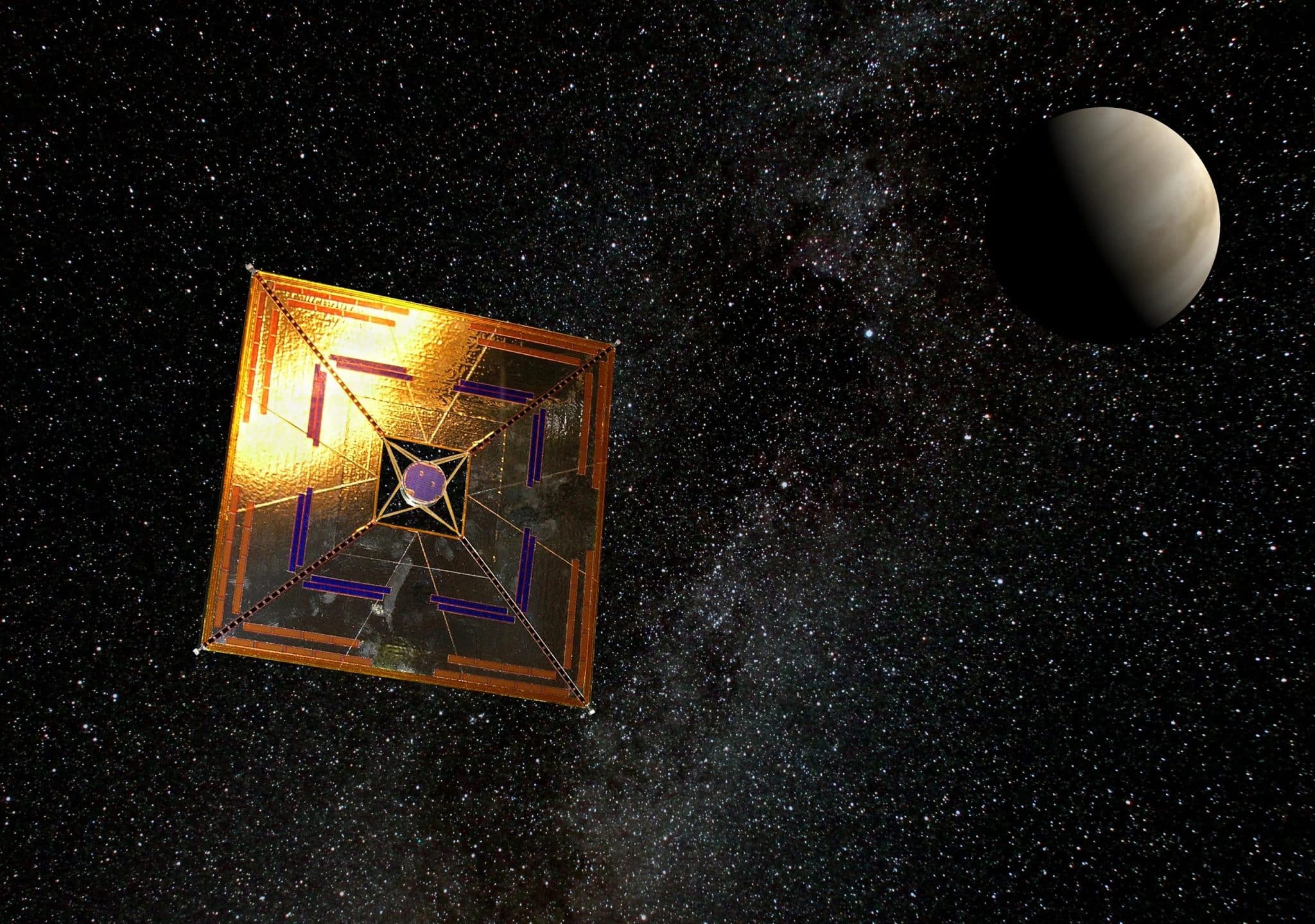 IKAROS — японский космический аппарат с солнечным парусом. Он стал первым в истории космическим парусником, продемонстрировавшим возможность межпланетного путешествия при помощи солнечного света. Впервые его испытали в 2010 году. На изображении IKAROS в представлении художника / © Andrzej Mirecki