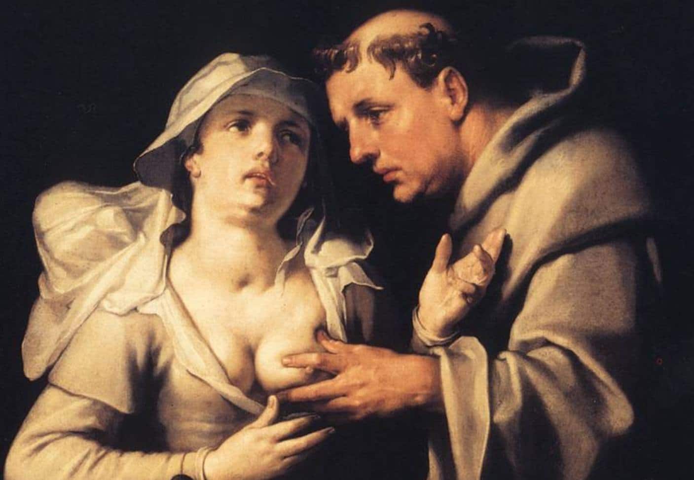 Фрагмент картины Корнелиса ван Харлема, голландского живописца XVI века. Почти во все века существования христианства католических монахов обвиняли в несоблюдении обета безбрачия. Но на самом деле до XII века такая норма никак не была официально закреплена / © Frans Hals Museum, wikipedia.org