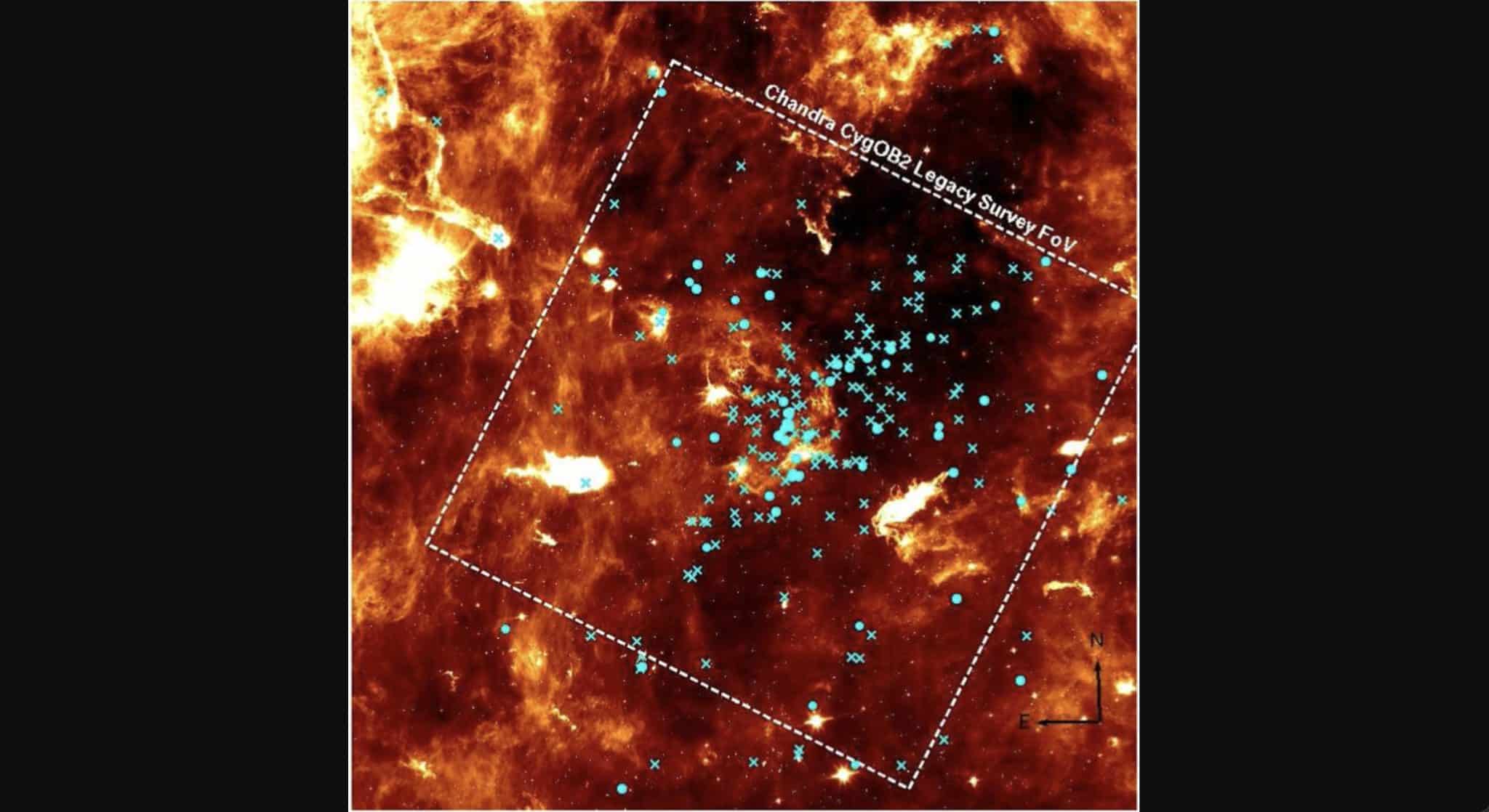 Опасные для формирования планет области в скоплении Cygnus OB2 / © The Astrophysical Journal (2024)