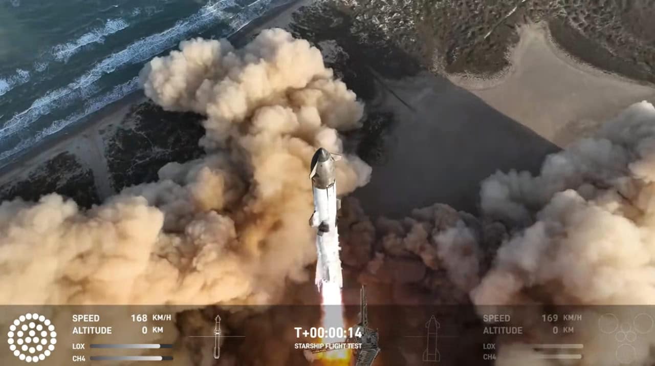 Восьмой полет Starship, момент старта / © SpaceX