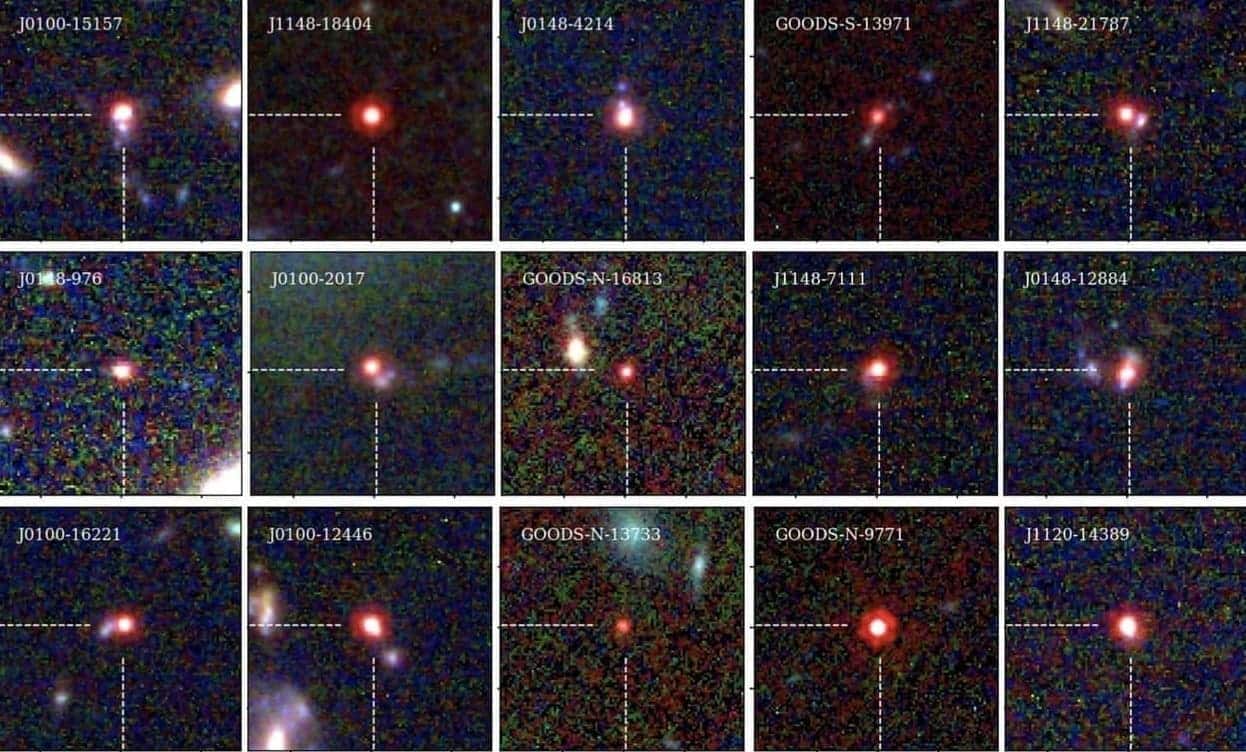 Примеры «маленьких красных точек» на снимках ранней Вселенной / © Jorryt Matthee et al, 2024