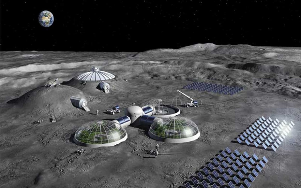 Лунная база в представлении художника / © ESA / P. Carril