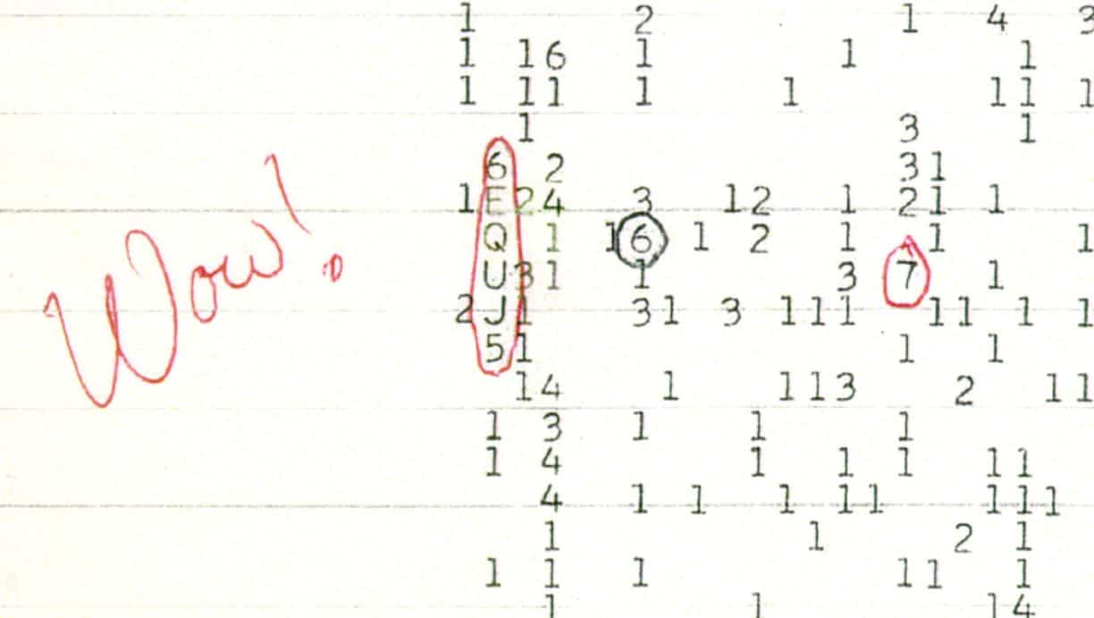 Запись о радиосигнале Wow!, полученном 15 августа 1977 года / © Big Ear Radio Observatory and North American AstroPhysical Observatory (NAAPO)
