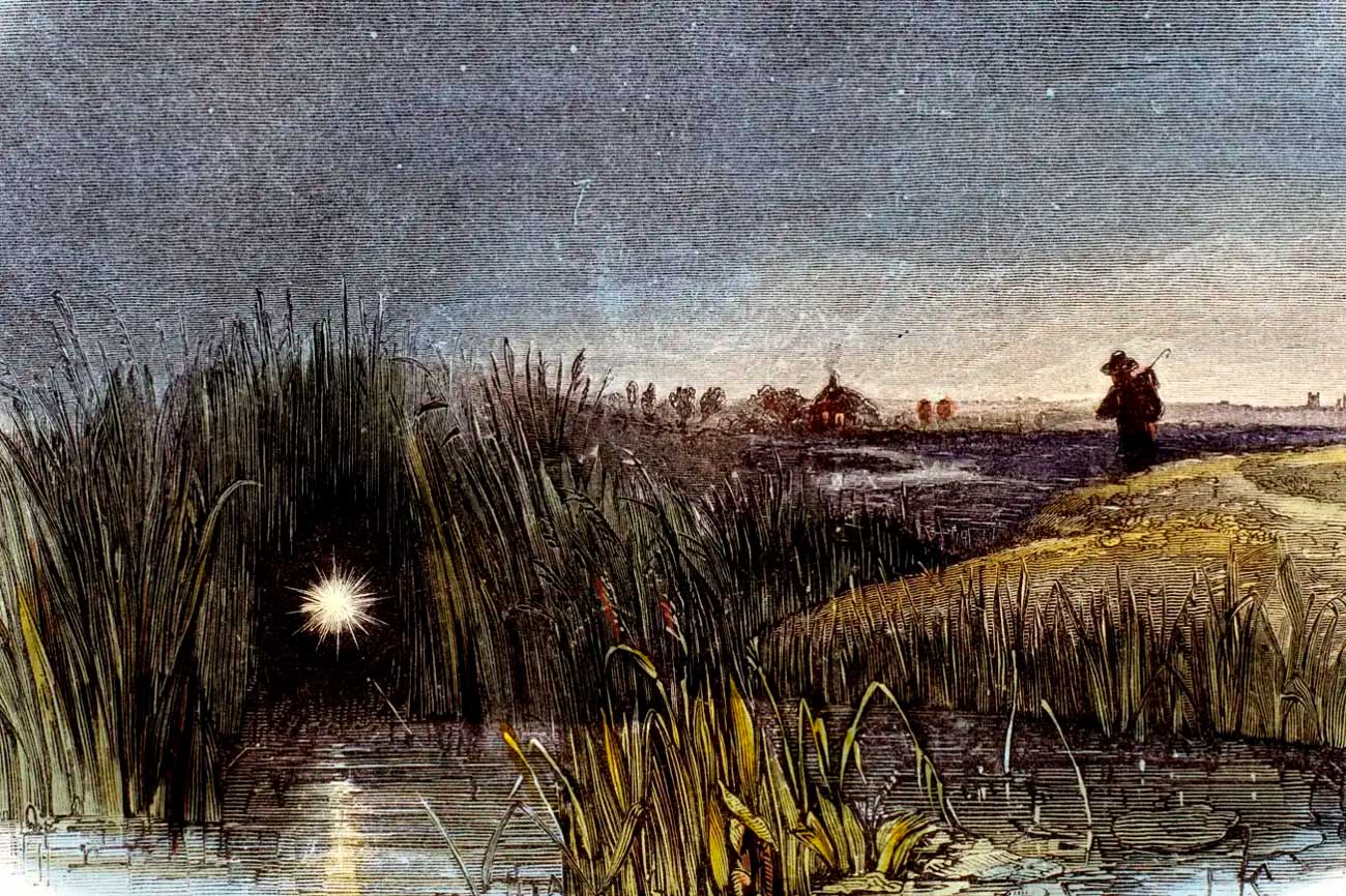 Гравюра 1849 года, на которой изображен блуждающий огонек / © Getty Images, SSPL