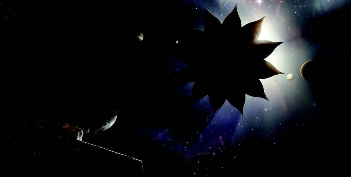 Блокирующий свет звезды защитный экран для наблюдения экзопланет в представлении художника / © Jay Wong, Los Angeles, California