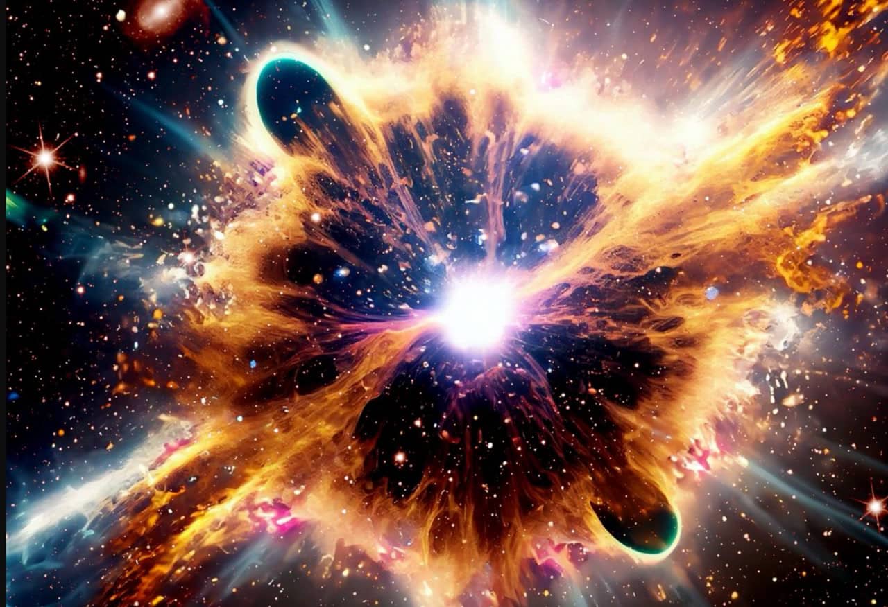 Полноценное большое сжатие сопровождалось бы разогревом до огромных температур всей материи, стиснутой в очень ограниченном пространстве. Любая материя в форме атомов при этом будет разрушена / © thebrighterside.news, CC BY-SA 4.0