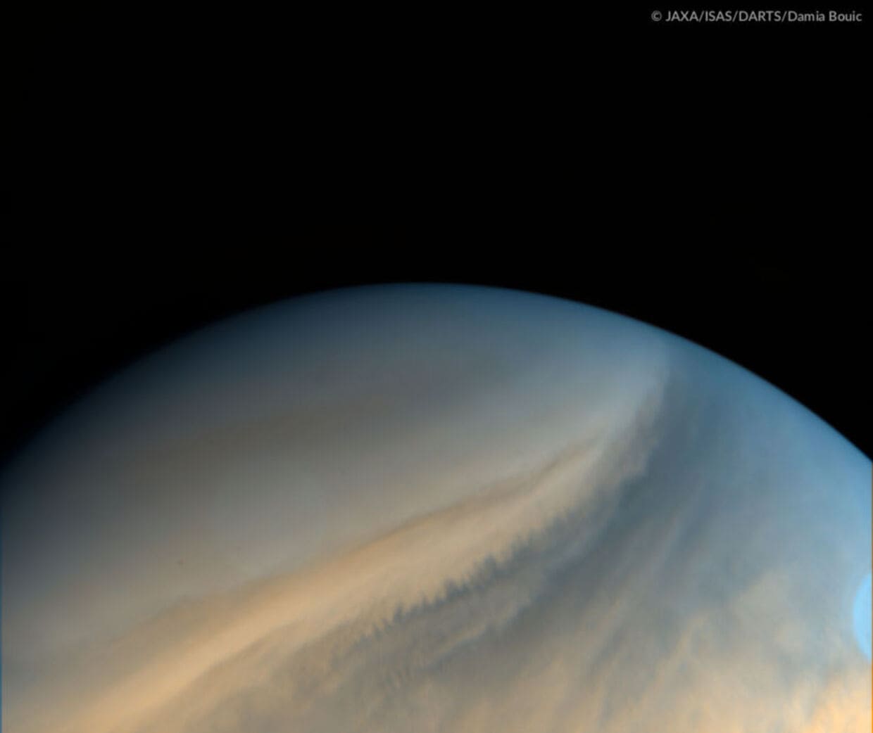 Южный полюс Венеры на снимке с борта зонда «Акацуки» / © JAXA/ISAS/DARTS/Damia Bouic
