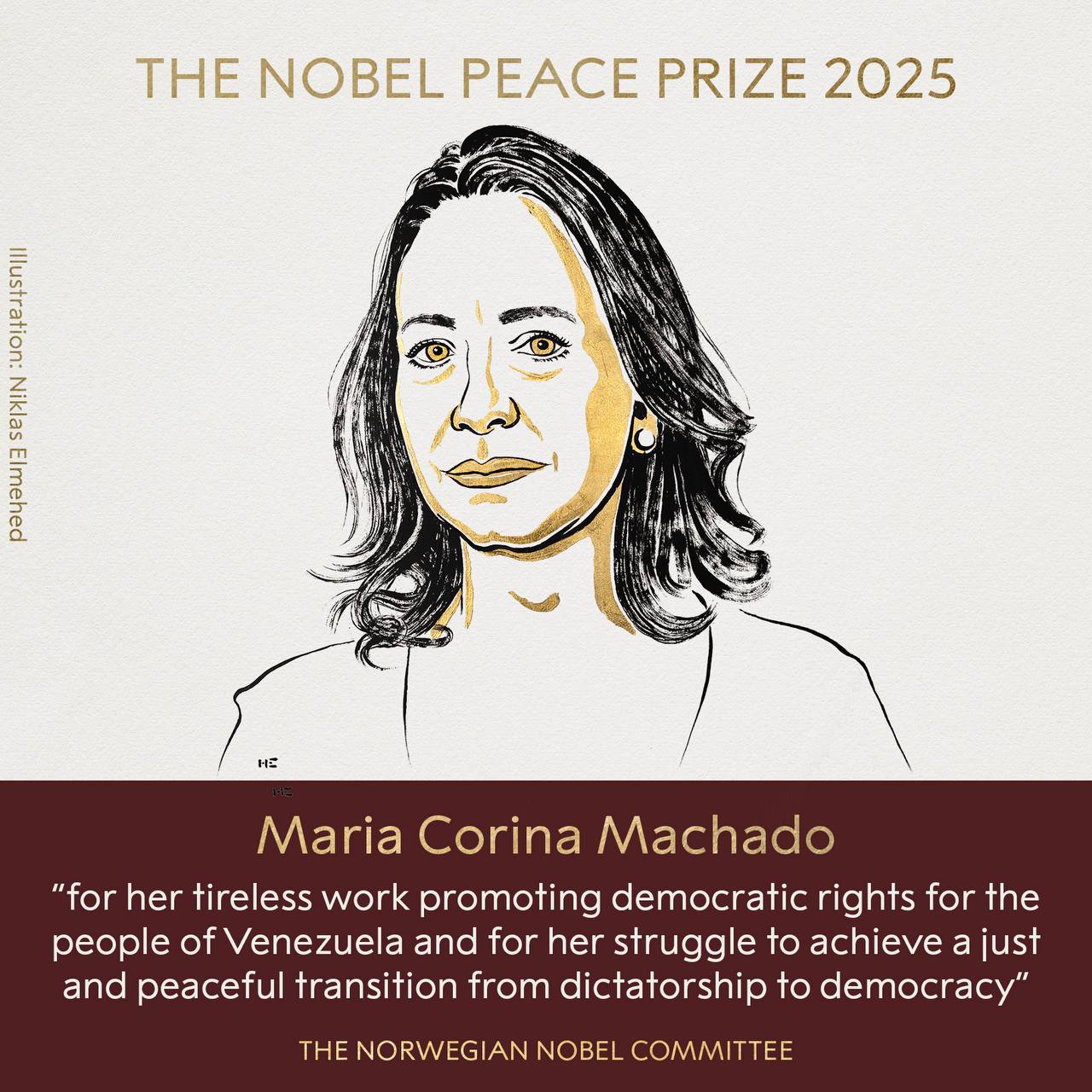 Мария Корина Мачадо Париска / © Nobel Prize