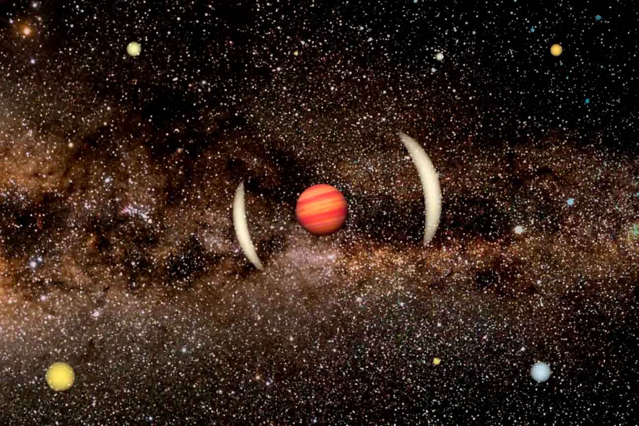 Планета-изгой, отражающая свет от фонового источника, в представлении художника / © J. Skowron, OGLE