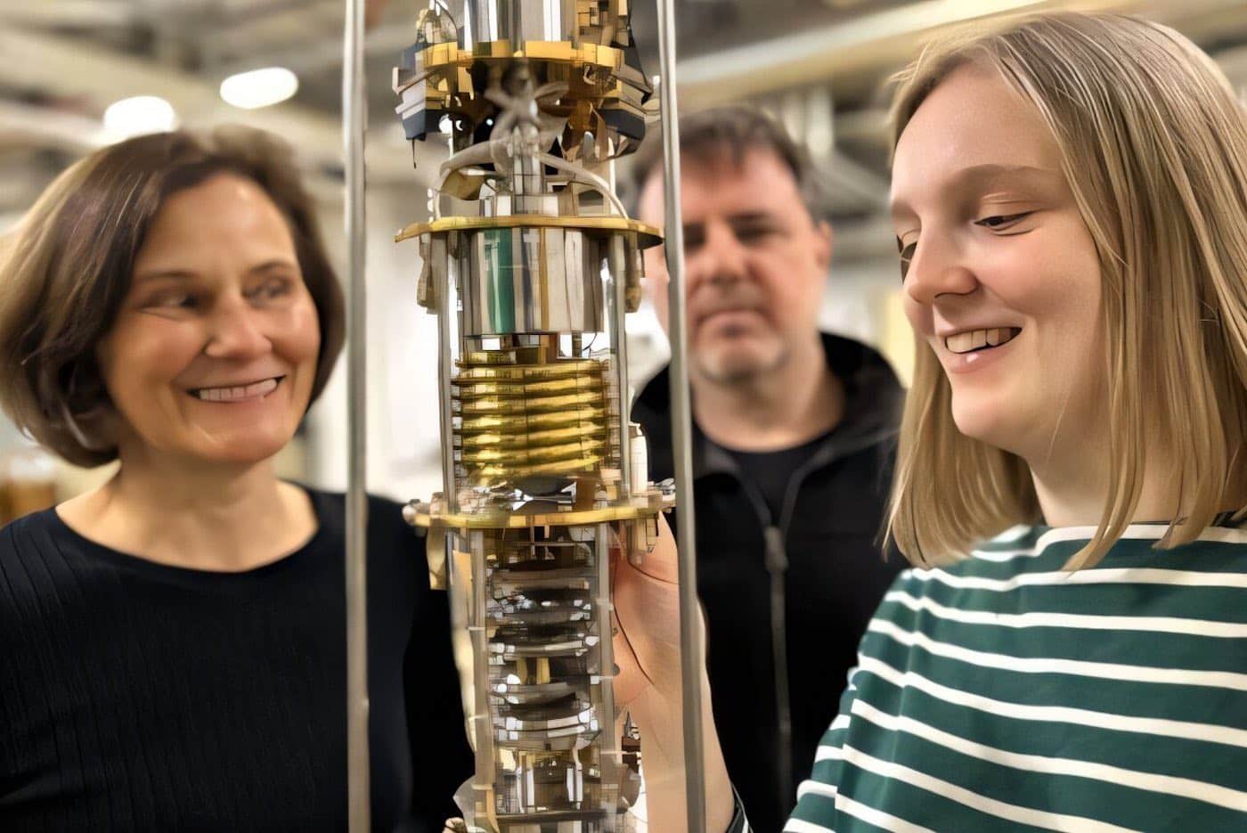 Авторы работы рядом с экспериментальной установкой / © TU Wien