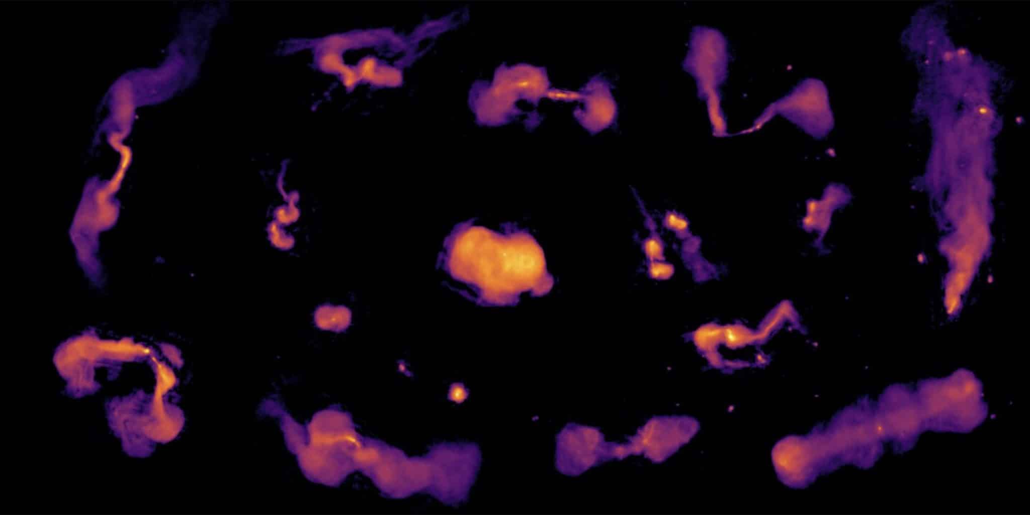 Радиоволны, питаемые сверхмассивными черными дырами. / © Maya Horton and the LOFAR surveys collaboration.