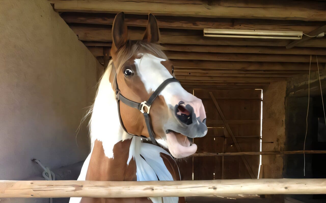 Лошадь, издающая тихое ржание / ©Elodie Briefer