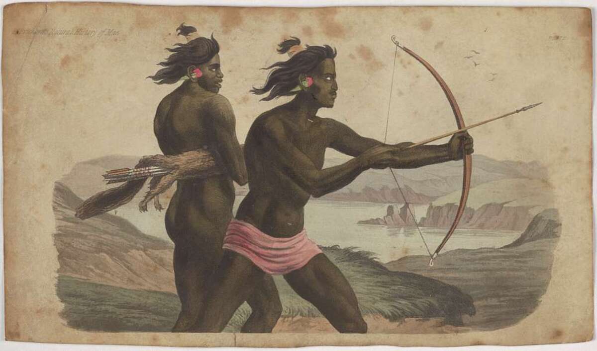 Индейские охотники в залива Сан-Франциско, США  / © книга Джеймса Причарда «Естественная история человека»
