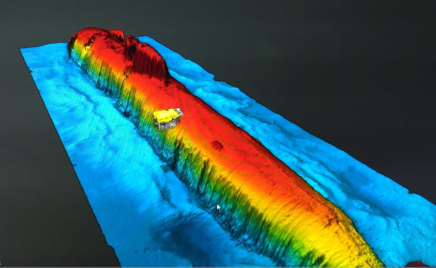 Гидролокационное изображение «Комсомольца» на морском дне в Норвежском море с высоким разрешением вместе с подводным аппаратом Ægir 6000 / © Institute of Marine Research/Ægir6000