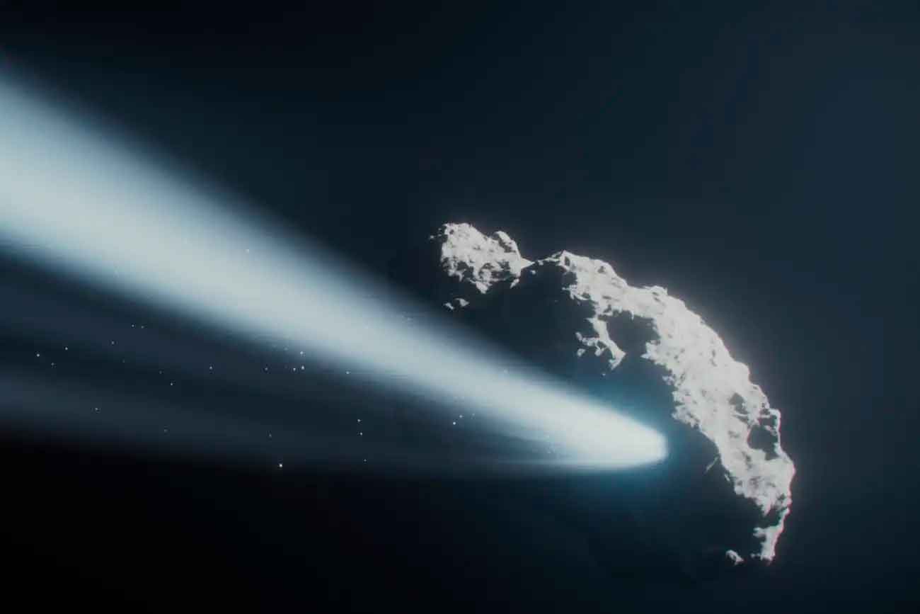 Комета 41P во время приближения к Солнцу. Представление художника / © NASA, ESA, CSA, Ralf Crawford (STScI)