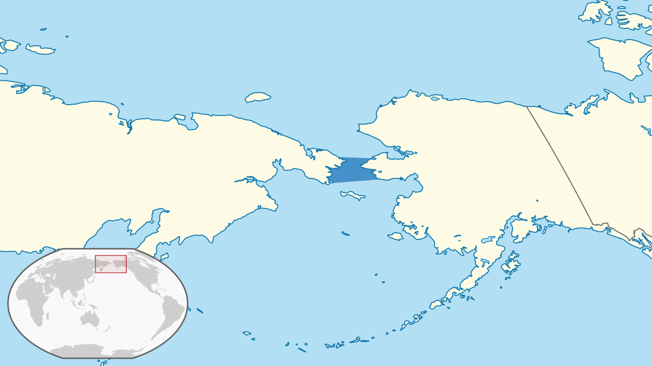 Берингов пролив на карте / © Wikimedia Commons