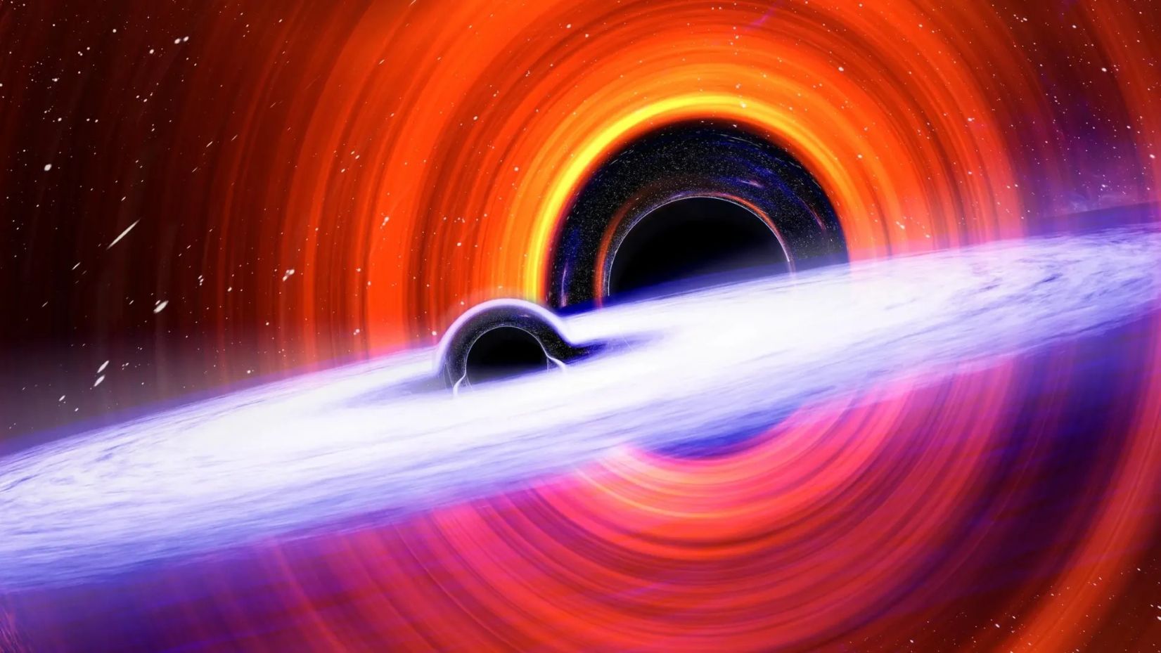 Слияние двух черных дыр в представлении художника / © Carl Knox/Laser Interferometer Gravitational-Wave Observatory