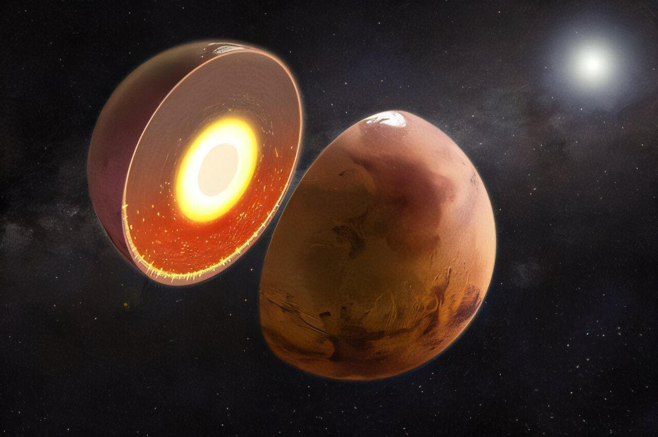 Недра южного полушария Марса в представлении художника / © NASA / Theophilus Britt Griswold